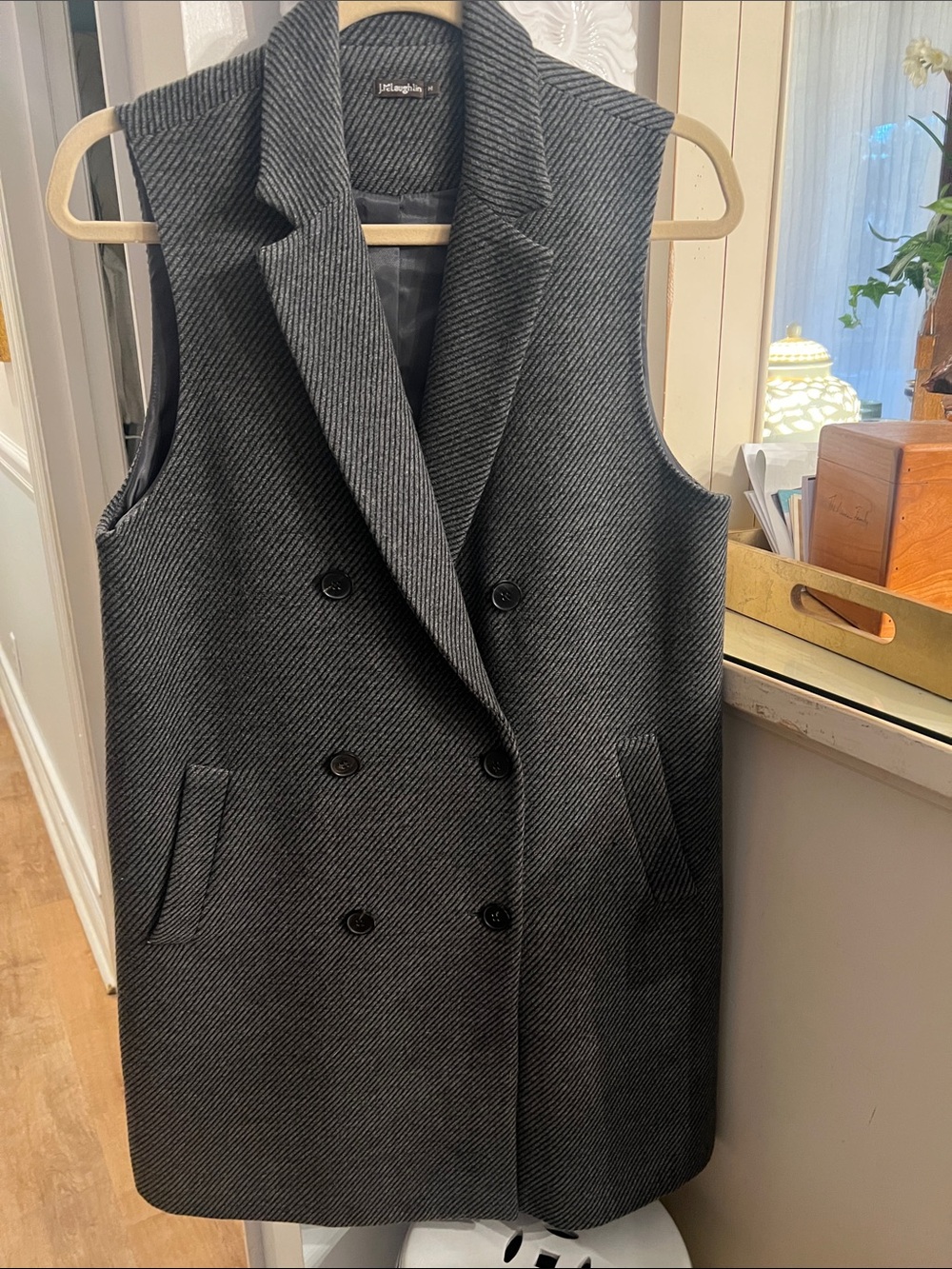J McLaughlin Double Breasted Waistcoat Style Vest EEEUC